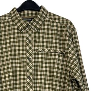 ExOfficio Mens‎ Plaid Button Up Shirt Long Sleeve Hike Travel Outdoor XL
